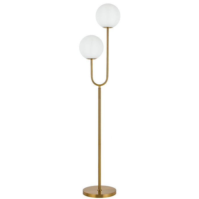 Eterna Floor Lamp - Opal Matt, Antique Gold