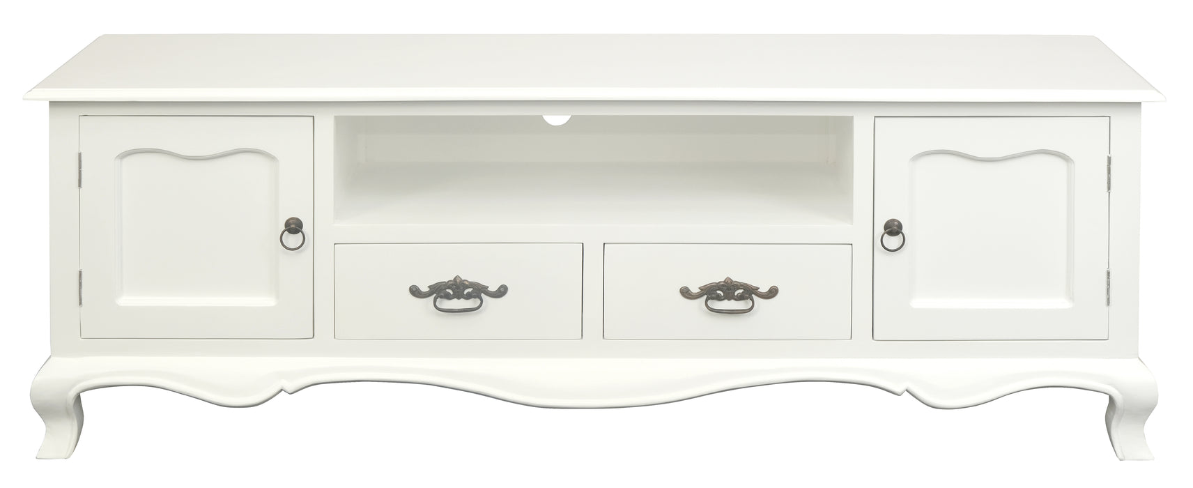 French Provincial 2 Door 2 Drawer Entertainment Unit (White)