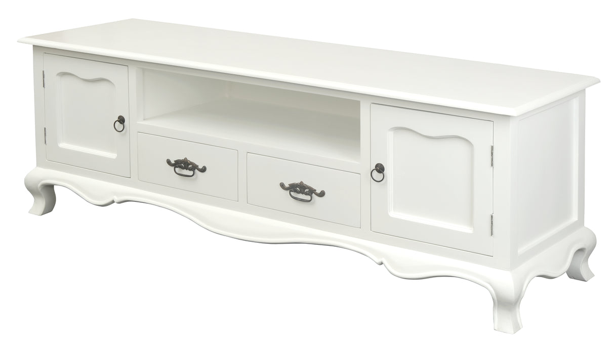 French Provincial 2 Door 2 Drawer Entertainment Unit (White)