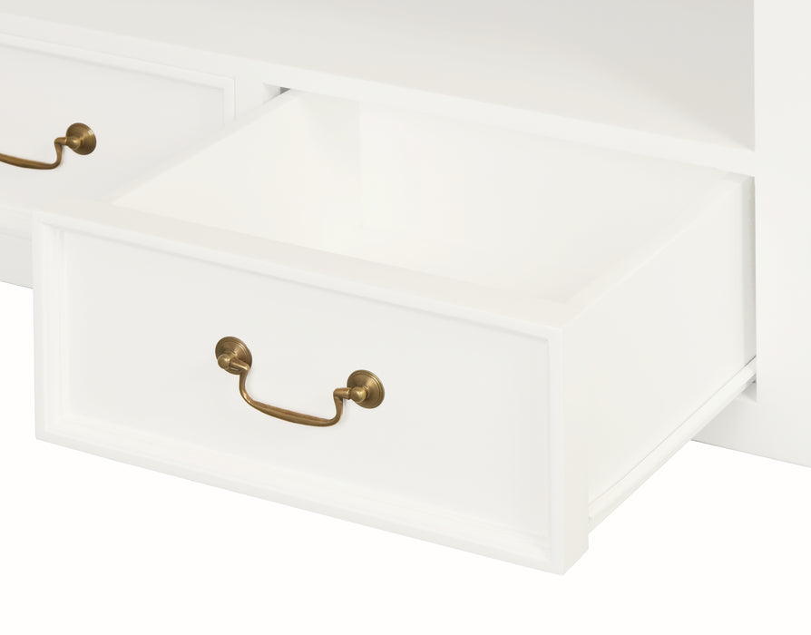 Queen Anne 2 Door 2 Drawer Entertainment Unit (White)