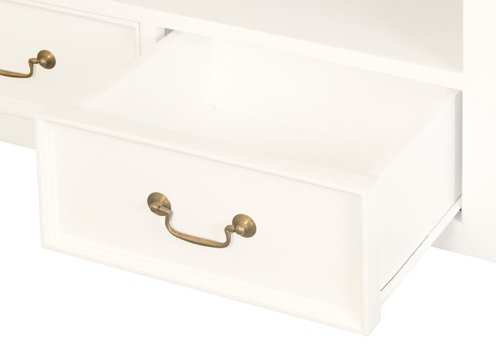 Queen Anne 2 Door 2 Drawer Entertainment Unit (White Caramel)