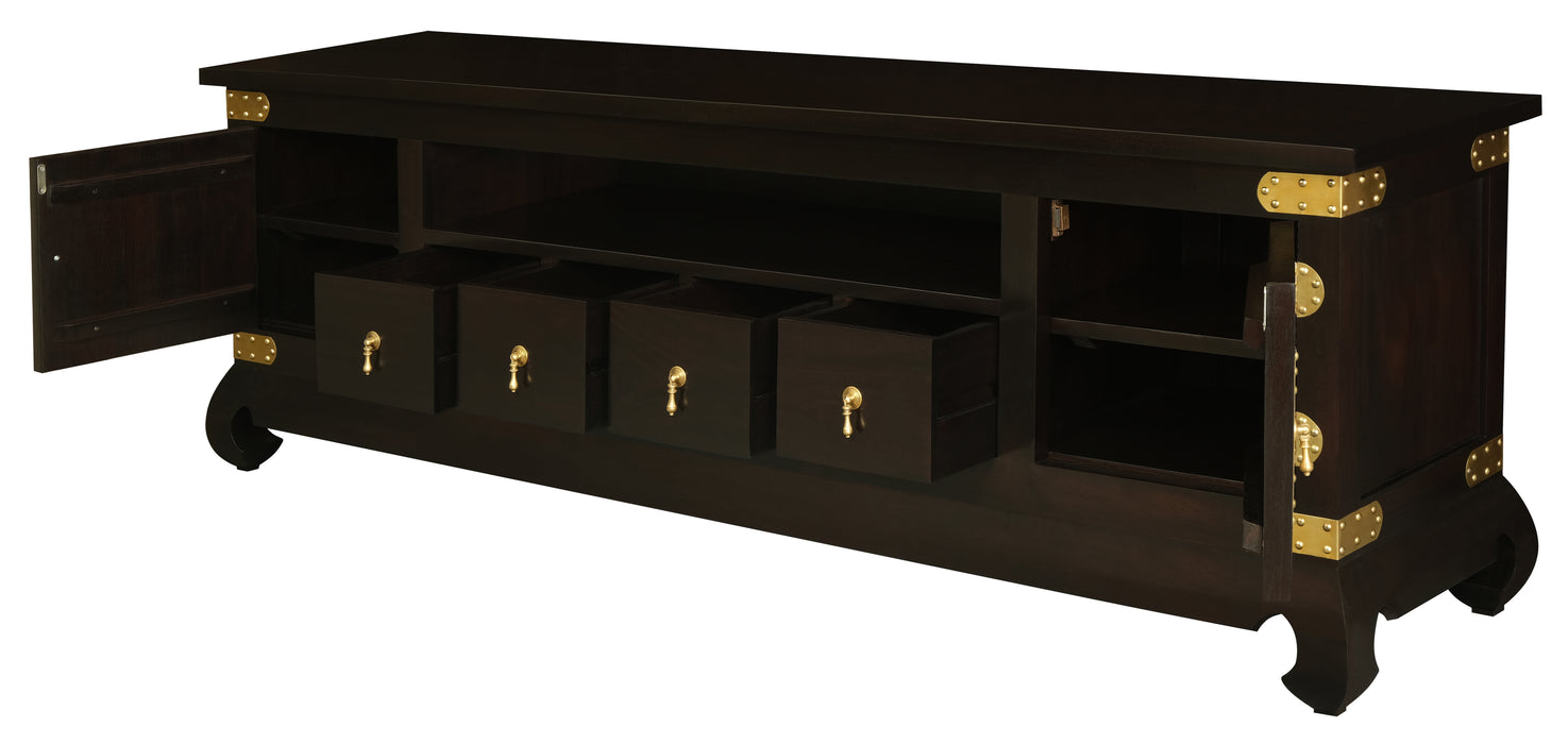 Dynasty 2 Door 4 DVD Drawer Entertainment Unit (Chocolate)