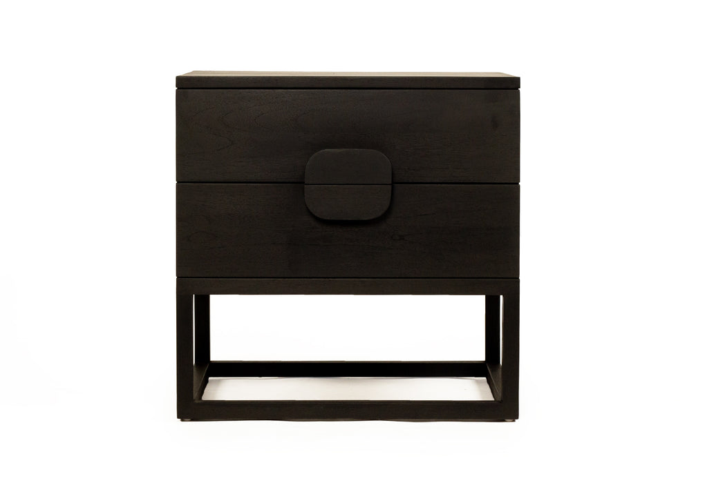 Eden Bedside Table - Black - Black 60cm