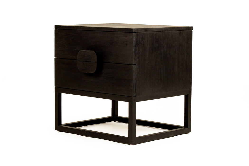 Eden Bedside Table - Black - Black 60cm