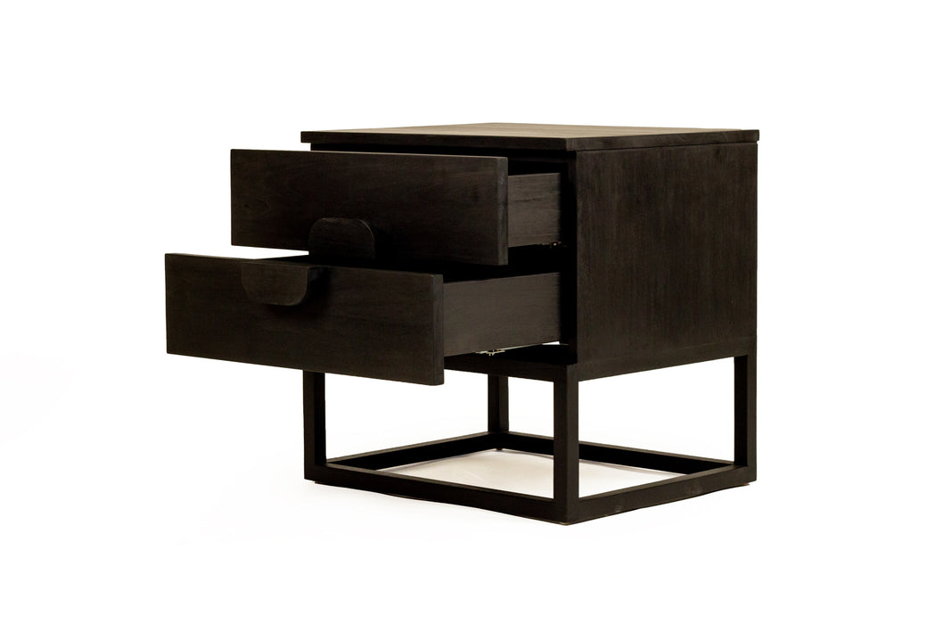 Eden Bedside Table - Black - Black 60cm