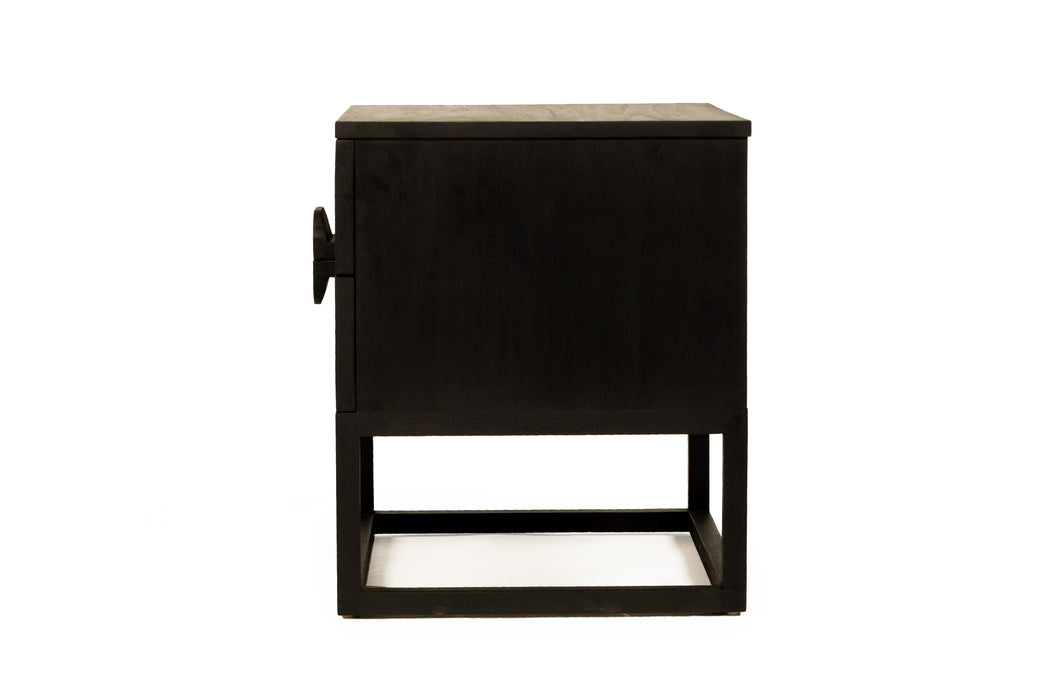 Eden Bedside Table - Black - Black 60cm