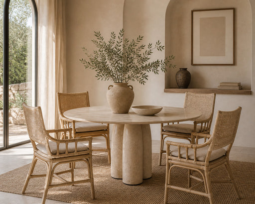 Elio Travertine Dining Table - 130cm