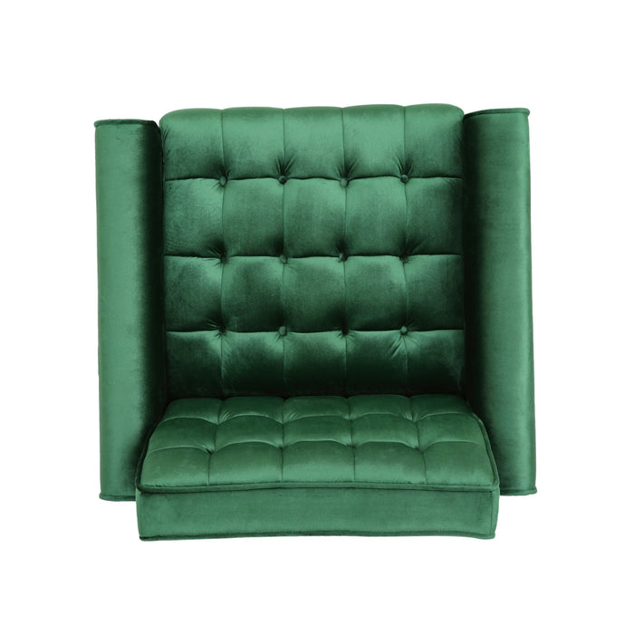 Lewisham Emerald Tufted Velvet Armchair