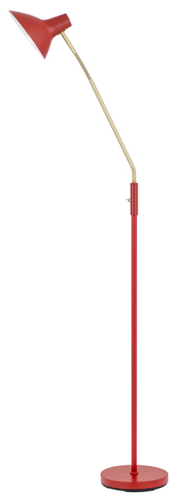 Farbon Floor Lamp - Brass Matt, Red