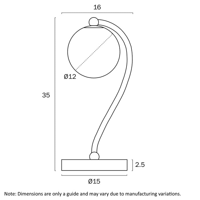 Felton Table Lamp - Black, Frost