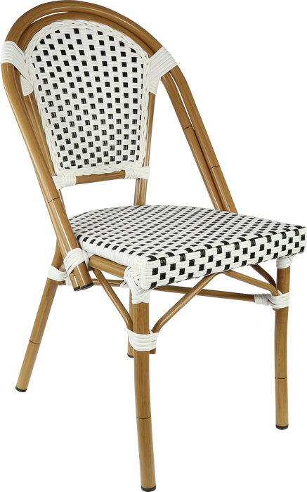Durafurn Eiffel Chair - Natural Frame - White/Black Standard