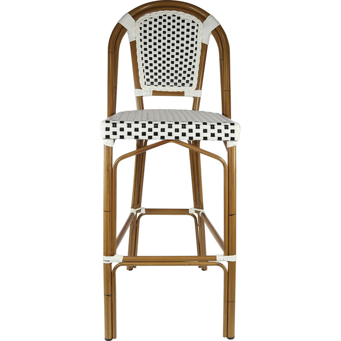 Durafurn Eiffel 750 Barstool -  Natural Frame - White/Black Standard