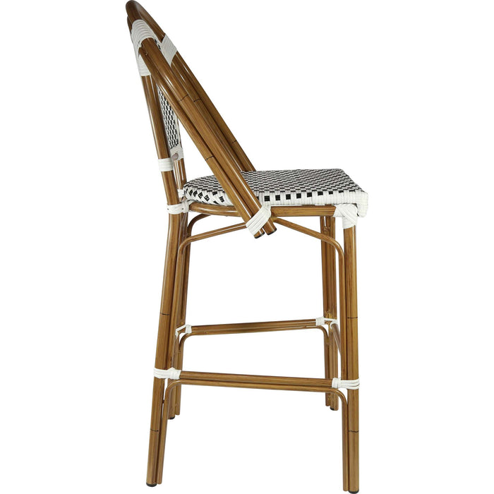 Durafurn Eiffel 750 Barstool -  Natural Frame - White/Black Standard