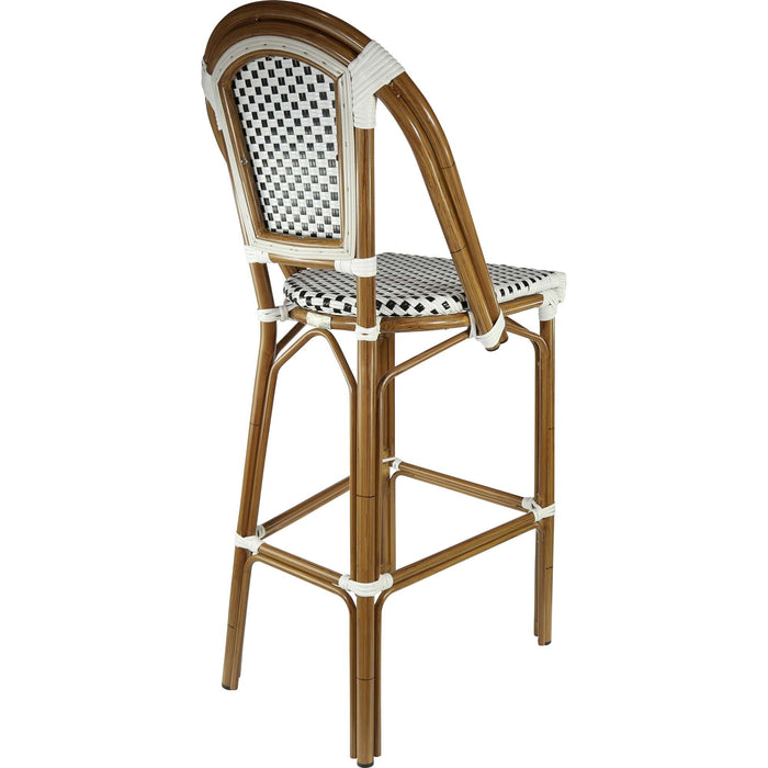 Durafurn Eiffel 750 Barstool -  Natural Frame - White/Black Standard