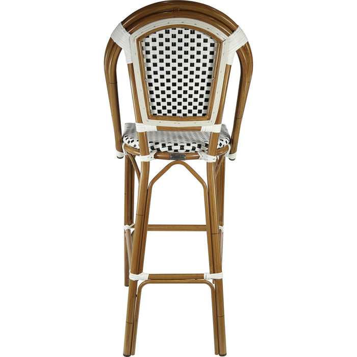 Durafurn Eiffel 750 Barstool -  Natural Frame - White/Black Standard