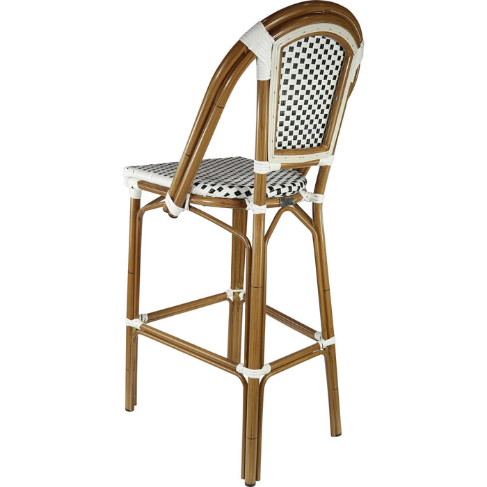 Durafurn Eiffel 750 Barstool -  Natural Frame - White/Black Standard