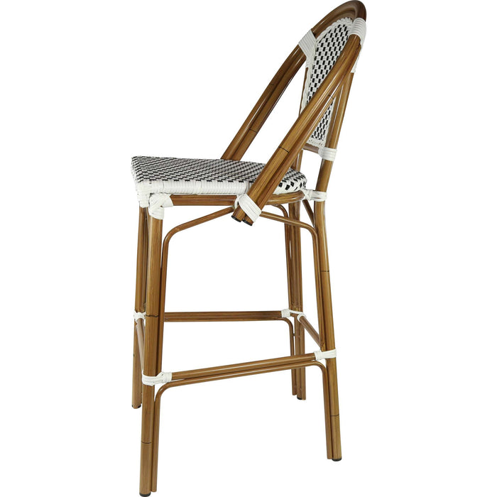 Durafurn Eiffel 750 Barstool -  Natural Frame - White/Black Standard