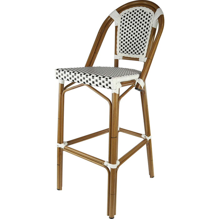 Durafurn Eiffel 750 Barstool -  Natural Frame - White/Black Standard
