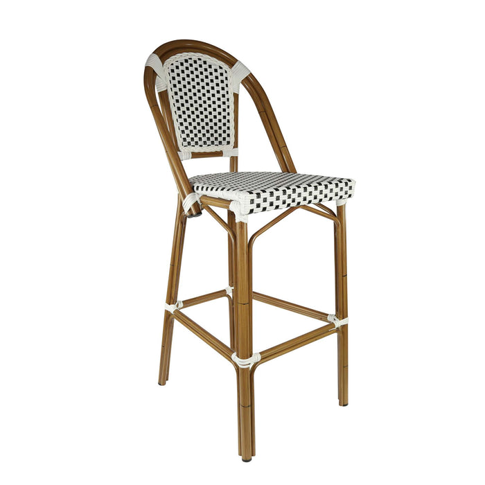 Durafurn Eiffel 750 Barstool -  Natural Frame - White/Black Standard