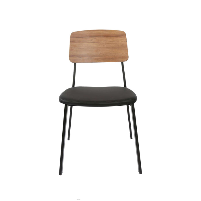 Durafurn Denver Chair - Black Vinyl Seat & Natural Ply Backrest