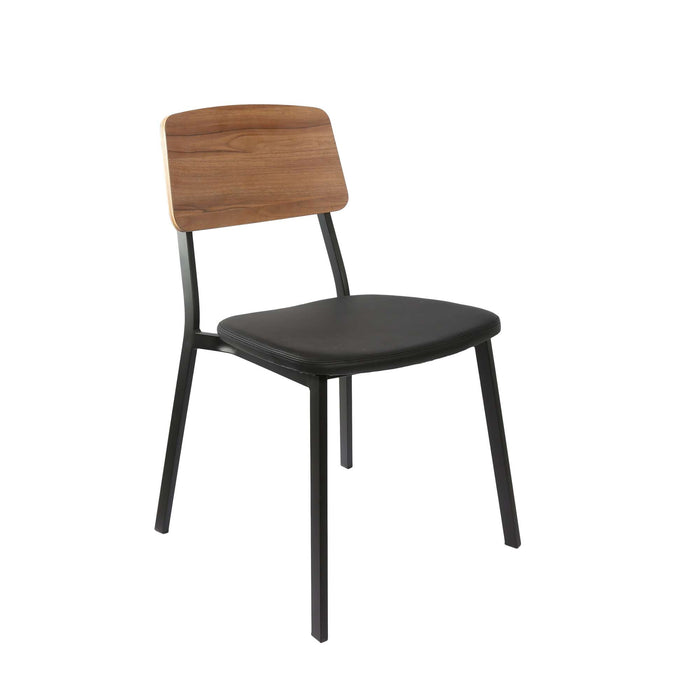 Durafurn Denver Chair - Black Vinyl Seat & Natural Ply Backrest