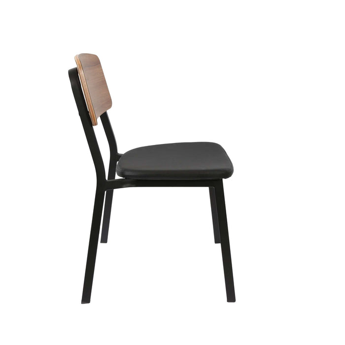 Durafurn Denver Chair - Black Vinyl Seat & Natural Ply Backrest
