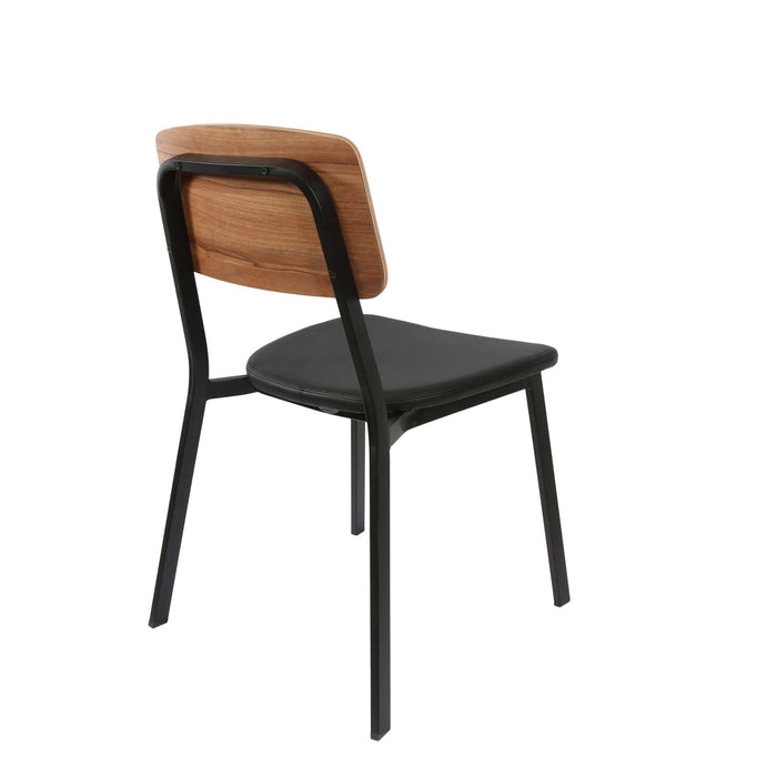 Durafurn Denver Chair - Black Vinyl Seat & Natural Ply Backrest
