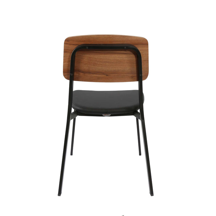 Durafurn Denver Chair - Black Vinyl Seat & Natural Ply Backrest