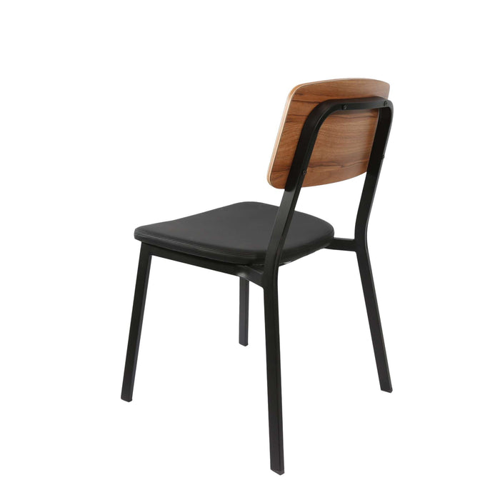 Durafurn Denver Chair - Black Vinyl Seat & Natural Ply Backrest