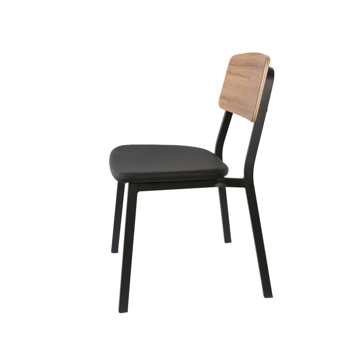 Durafurn Denver Chair - Black Vinyl Seat & Natural Ply Backrest