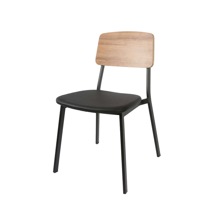Durafurn Denver Chair - Black Vinyl Seat & Natural Ply Backrest