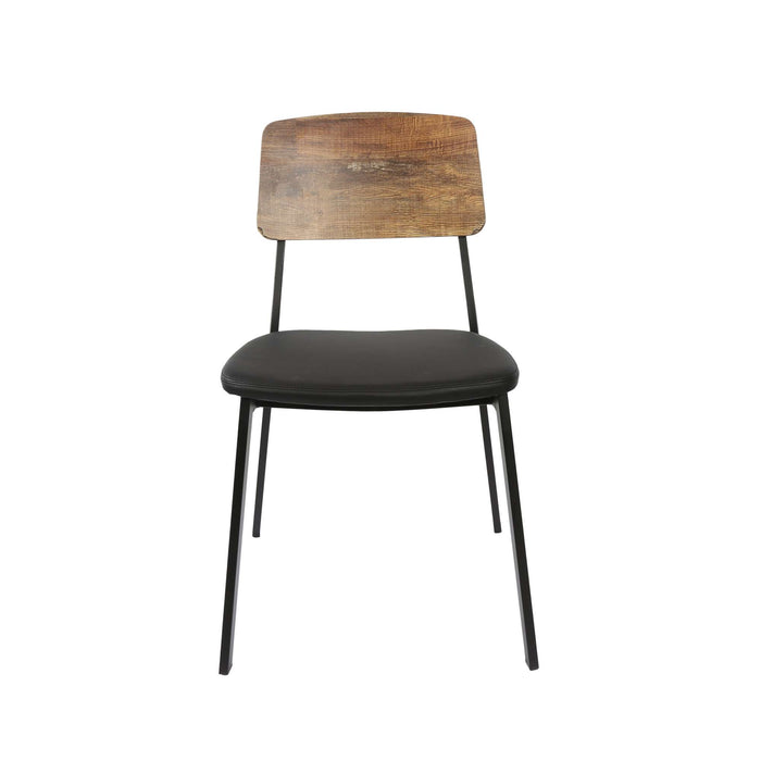 Durafurn Denver Chair - Black Vinyl Seat & Rustic Wood Ply Backrest