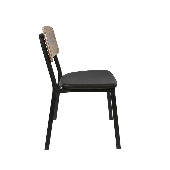 Durafurn Denver Chair - Black Vinyl Seat & Rustic Wood Ply Backrest