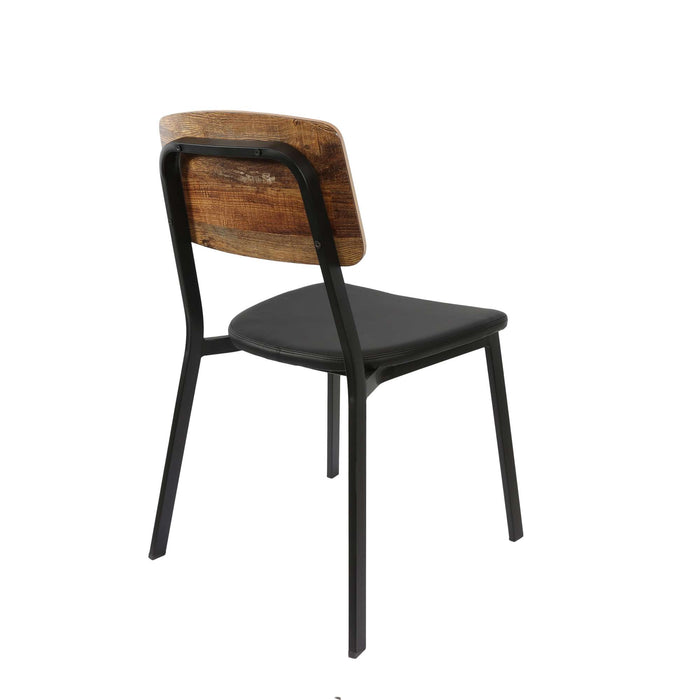 Durafurn Denver Chair - Black Vinyl Seat & Rustic Wood Ply Backrest
