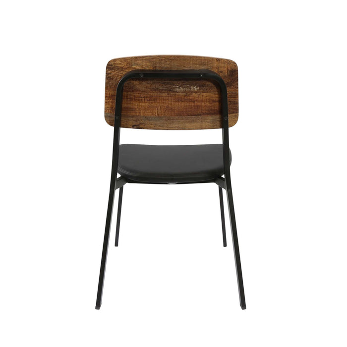 Durafurn Denver Chair - Black Vinyl Seat & Rustic Wood Ply Backrest