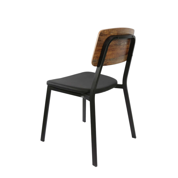 Durafurn Denver Chair - Black Vinyl Seat & Rustic Wood Ply Backrest