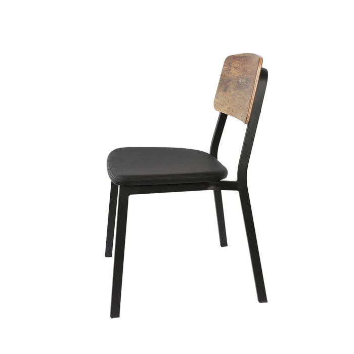 Durafurn Denver Chair - Black Vinyl Seat & Rustic Wood Ply Backrest