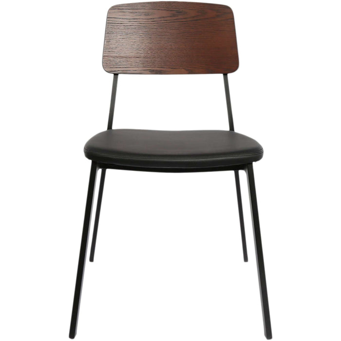 Durafurn Denver Chair - Black Vinyl Seat & Dark Natural Ply Backrest