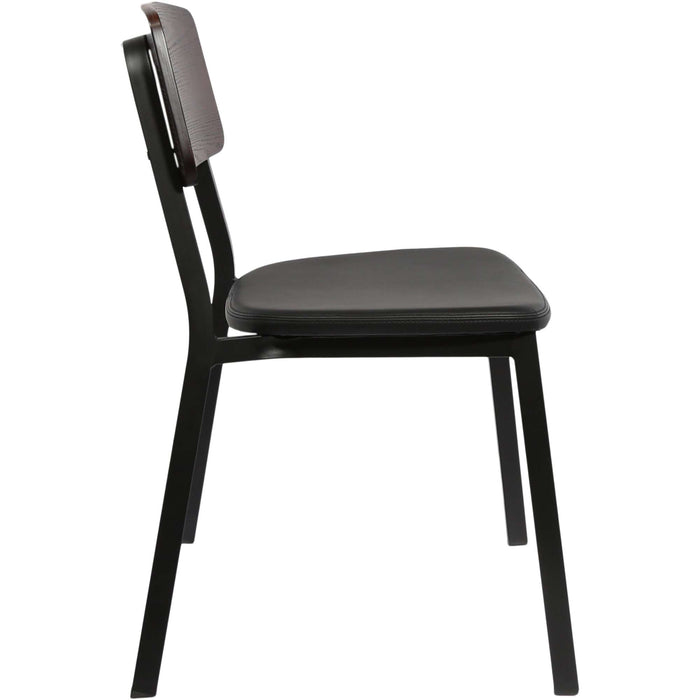 Durafurn Denver Chair - Black Vinyl Seat & Dark Natural Ply Backrest