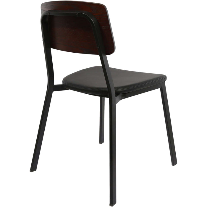 Durafurn Denver Chair - Black Vinyl Seat & Dark Natural Ply Backrest