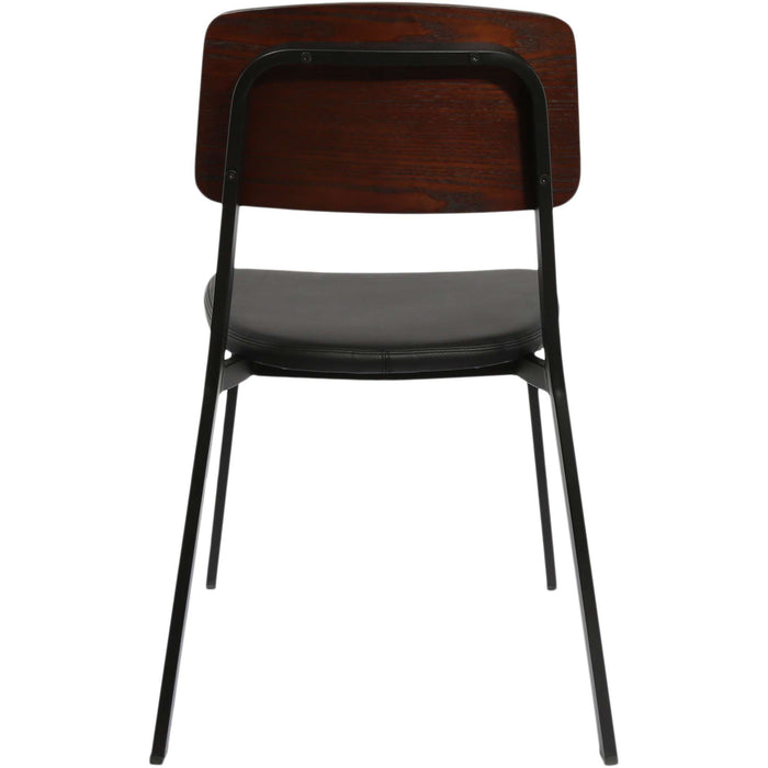 Durafurn Denver Chair - Black Vinyl Seat & Dark Natural Ply Backrest