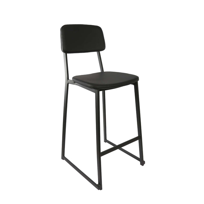 Durafurn Denver Barstool - Black Vinyl Seat & Backrest