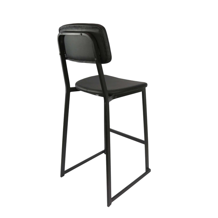 Durafurn Denver Barstool - Black Vinyl Seat & Backrest