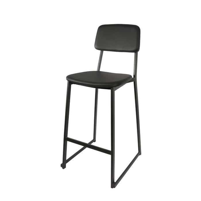 Durafurn Denver Barstool - Black Vinyl Seat & Backrest