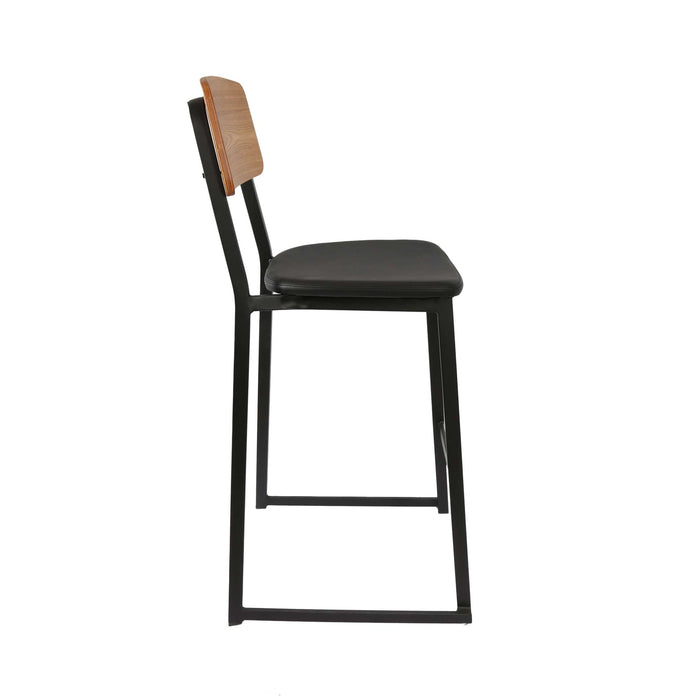 Durafurn Denver Barstool - Black Vinyl Seat & Natural Ply Backrest