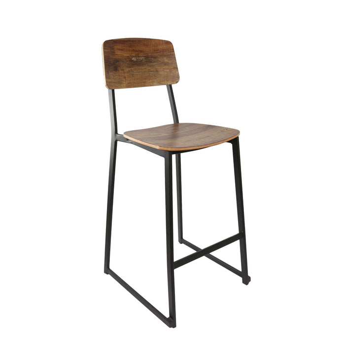 Durafurn Denver Barstool - Rustic Wood Ply Seat & Backrest