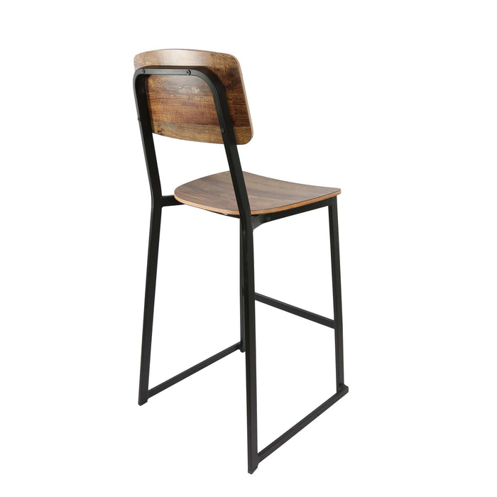 Durafurn Denver Barstool - Rustic Wood Ply Seat & Backrest