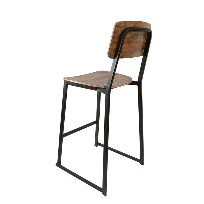 Durafurn Denver Barstool - Rustic Wood Ply Seat & Backrest