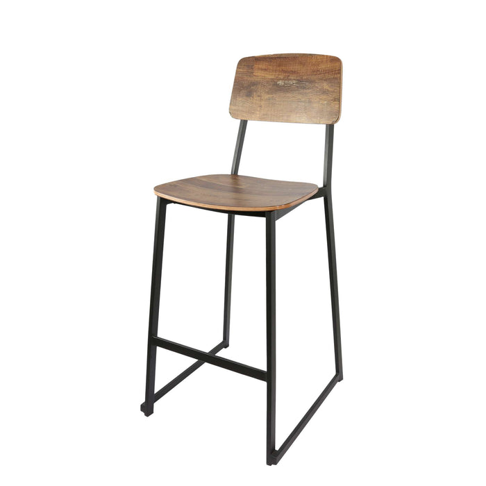 Durafurn Denver Barstool - Rustic Wood Ply Seat & Backrest