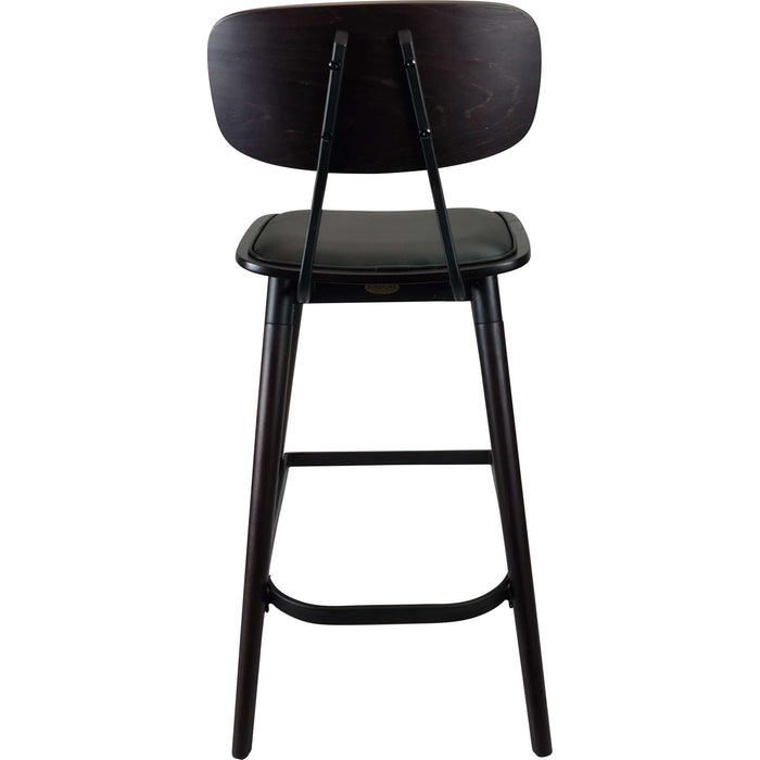 Durafurn Felix Barstool - Black Vinyl Seat - Chocolate - Black Frame